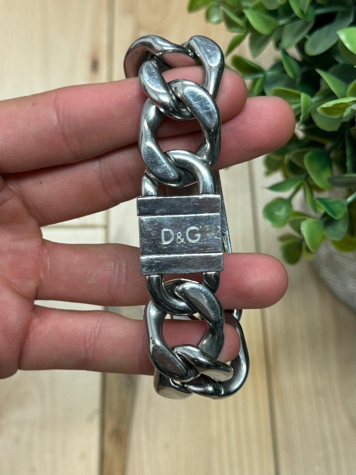 2000s Dolce & Gabbana Silver Cuban Link Bracelet