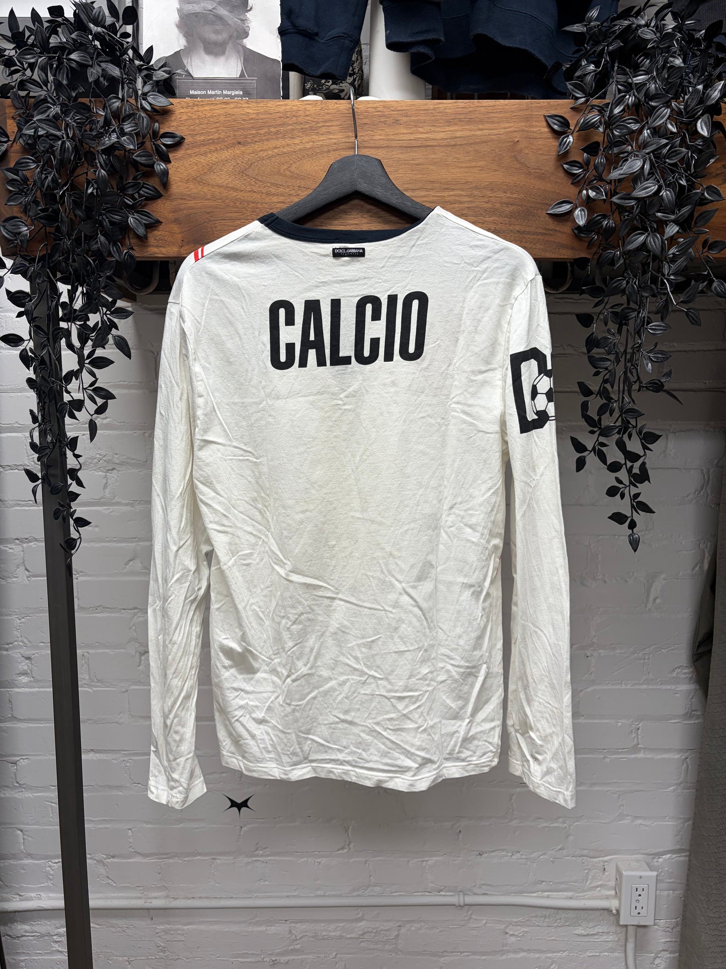 Dolce & Gabbana ‘Football’ White Cotton Long Sleeve Shirt