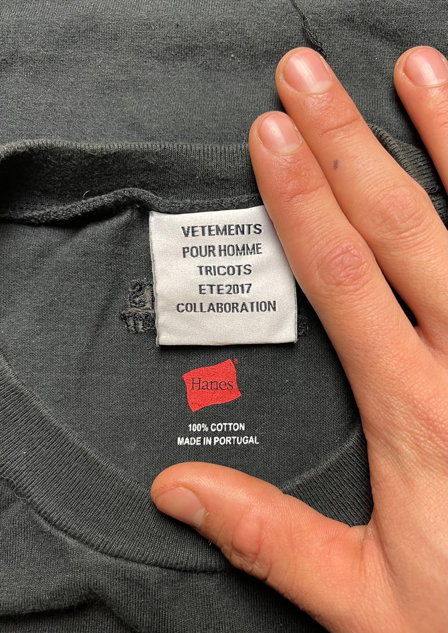 Vetements x Hanes Distressed Twist Seam T-Shirt