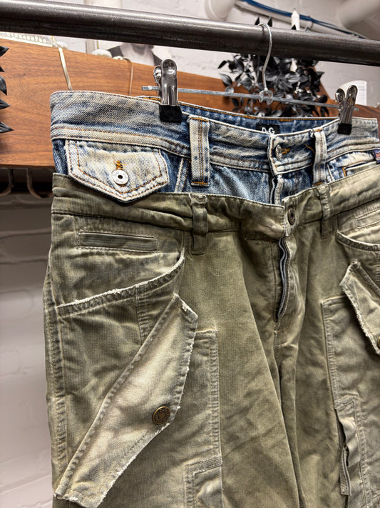 2000s Dolce & Gabbana ‘Double Layered’ Denim Cargo Shorts