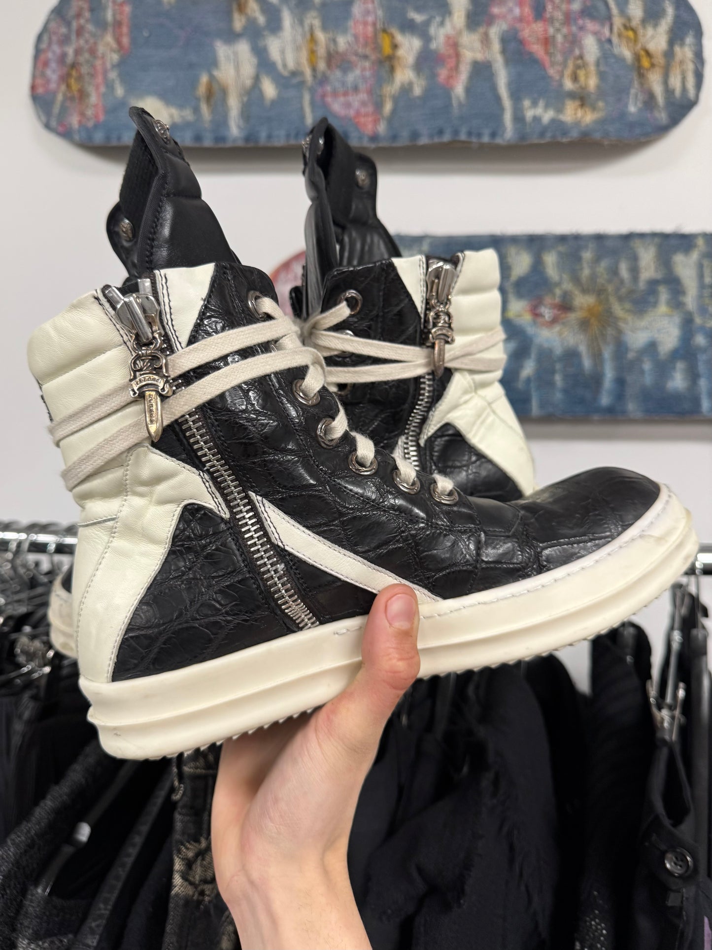 Chrome Hearts x Rick Owens Genuine Crocodile Leather Geobaskets