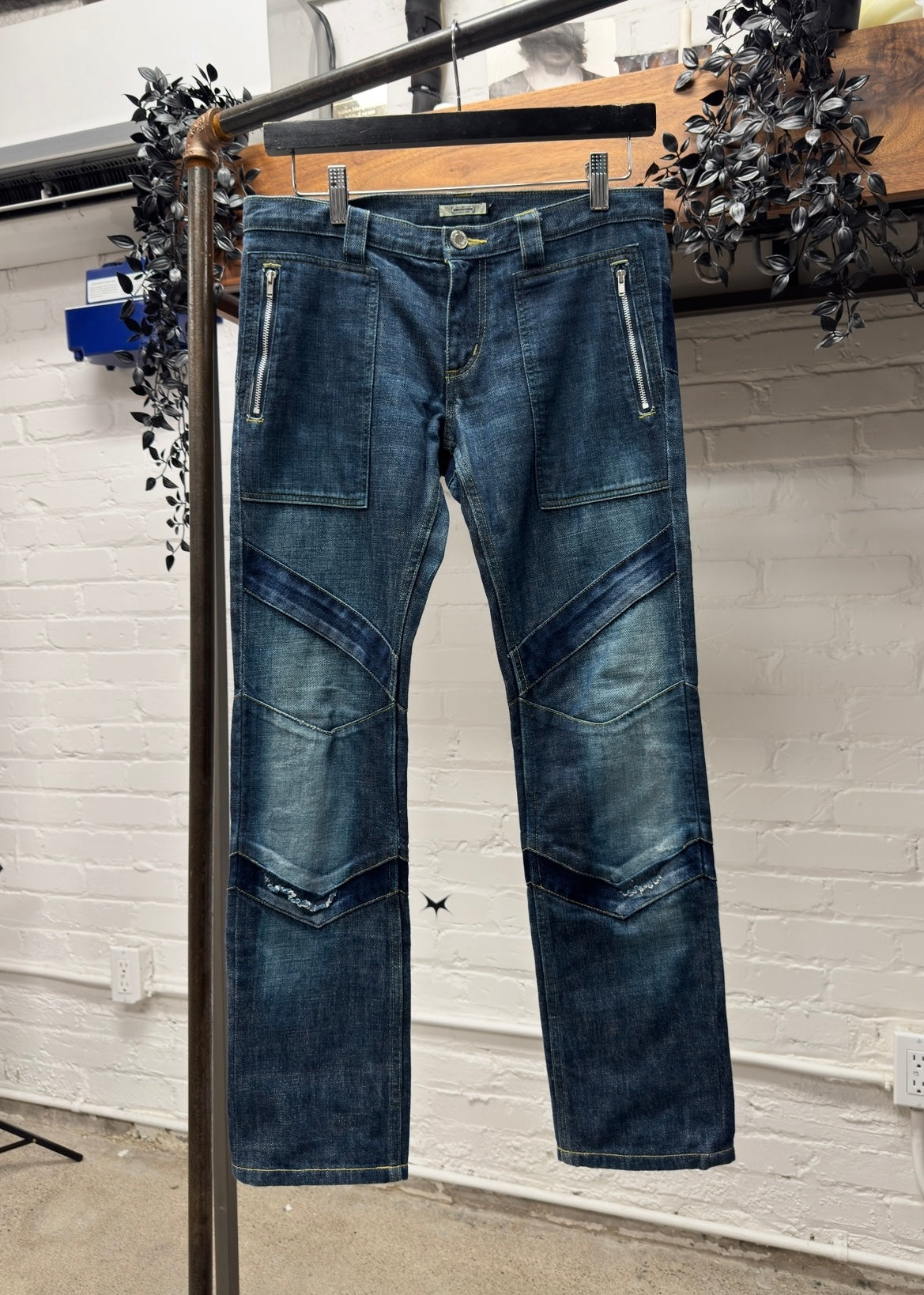 AW2001 Undercover ‘D.A.F.V.’ Patch Layered Blue Skinny Denim
