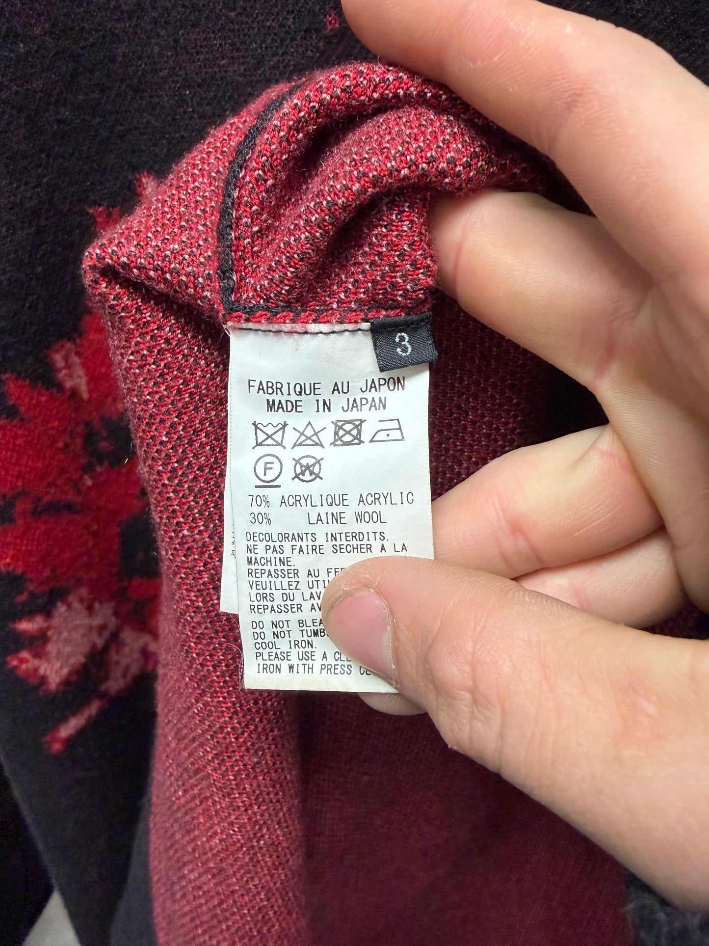 Yohji Yamamoto S’yte ‘Bloody Cat2’ Black/Red Knit Sweater