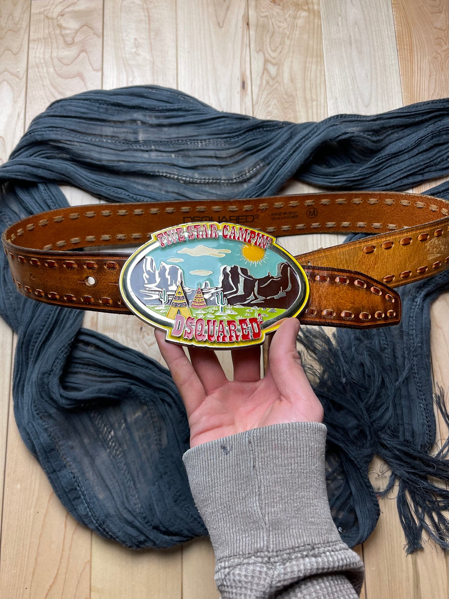 2000s Dsquared2 ‘Five Star Campin’ Western Buckle Belt