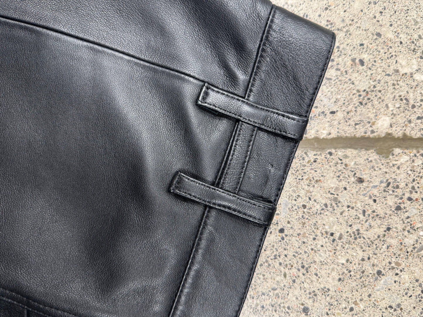 Heliot Emil Black Calfskin Leather Pants