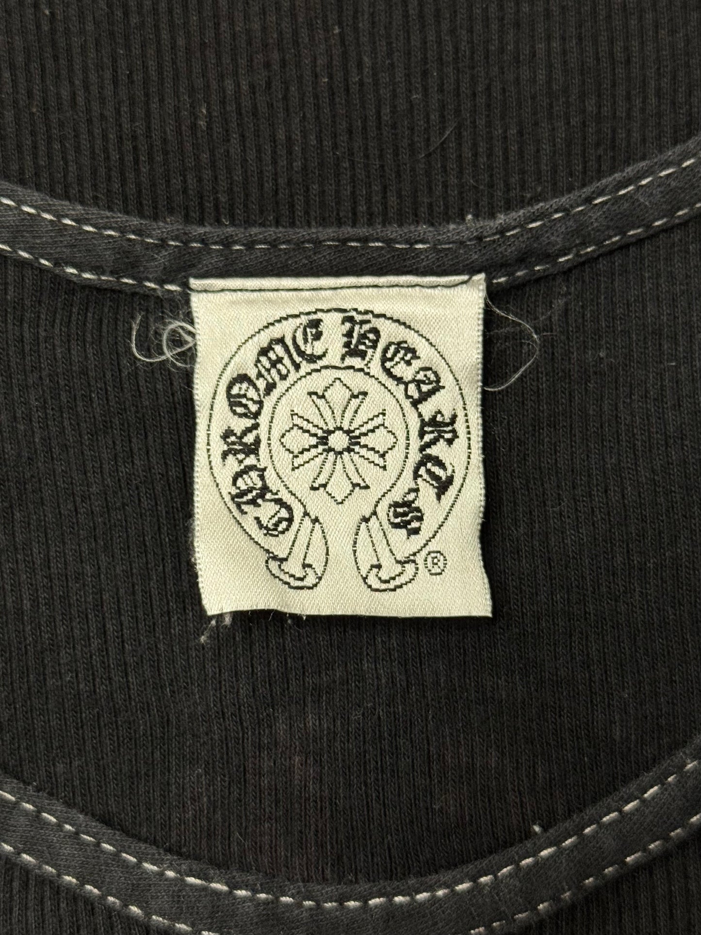 2000s Chrome Hearts ‘Dagger Flooded’ Ribbed Black Tank Top