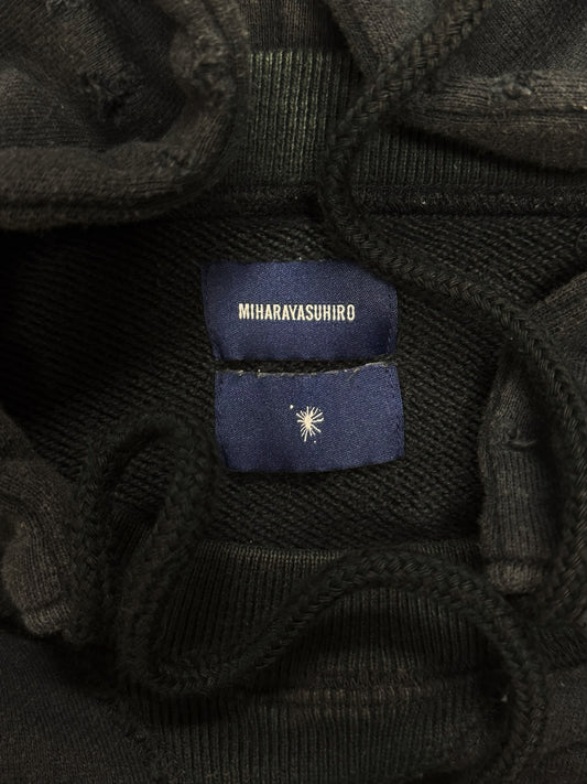 Mihara Yasuhiro Distressed Black Pullover Hoodie