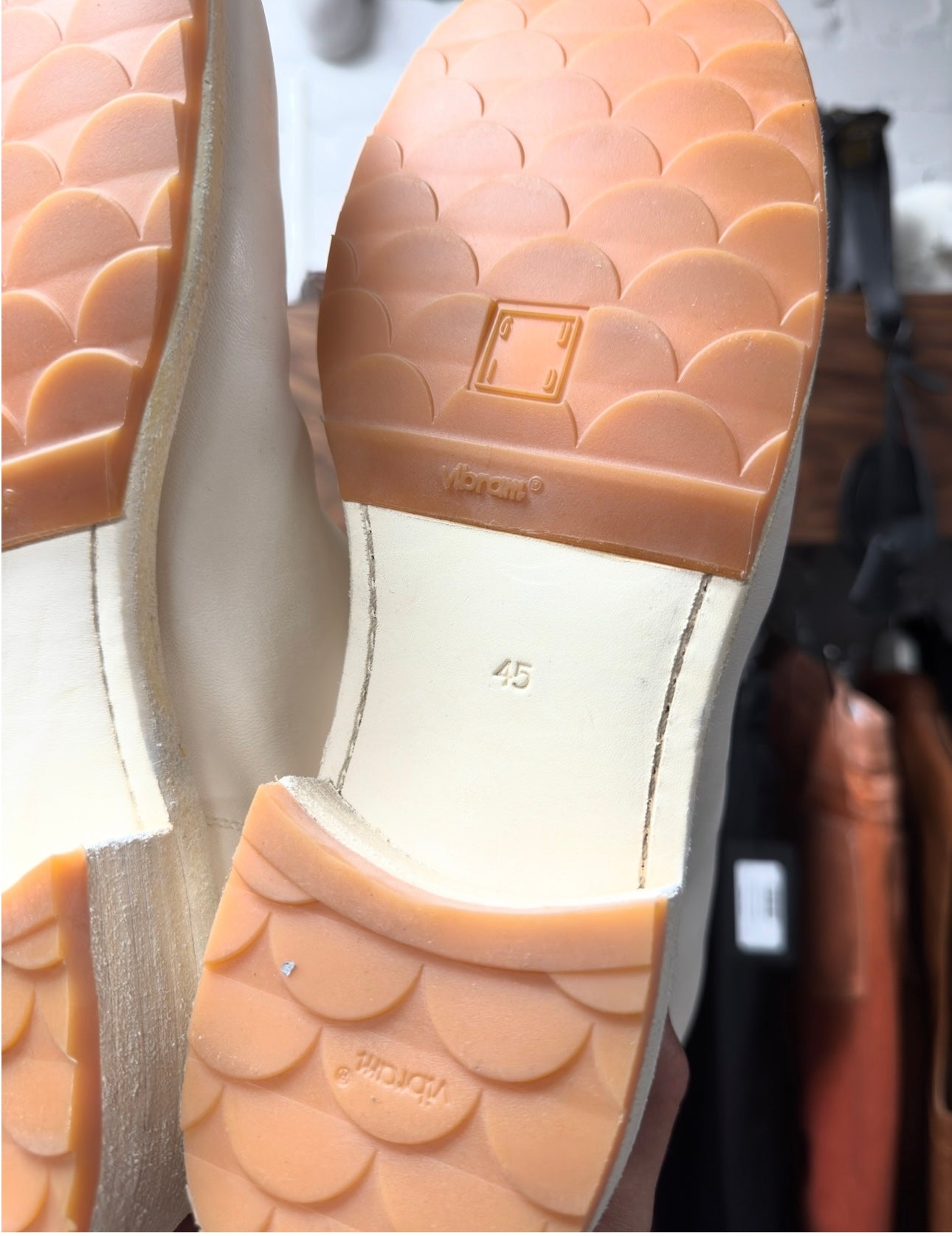 Guidi ‘788Z’ Back Zip Cream Calfskin Leather Mid-Cut Boots