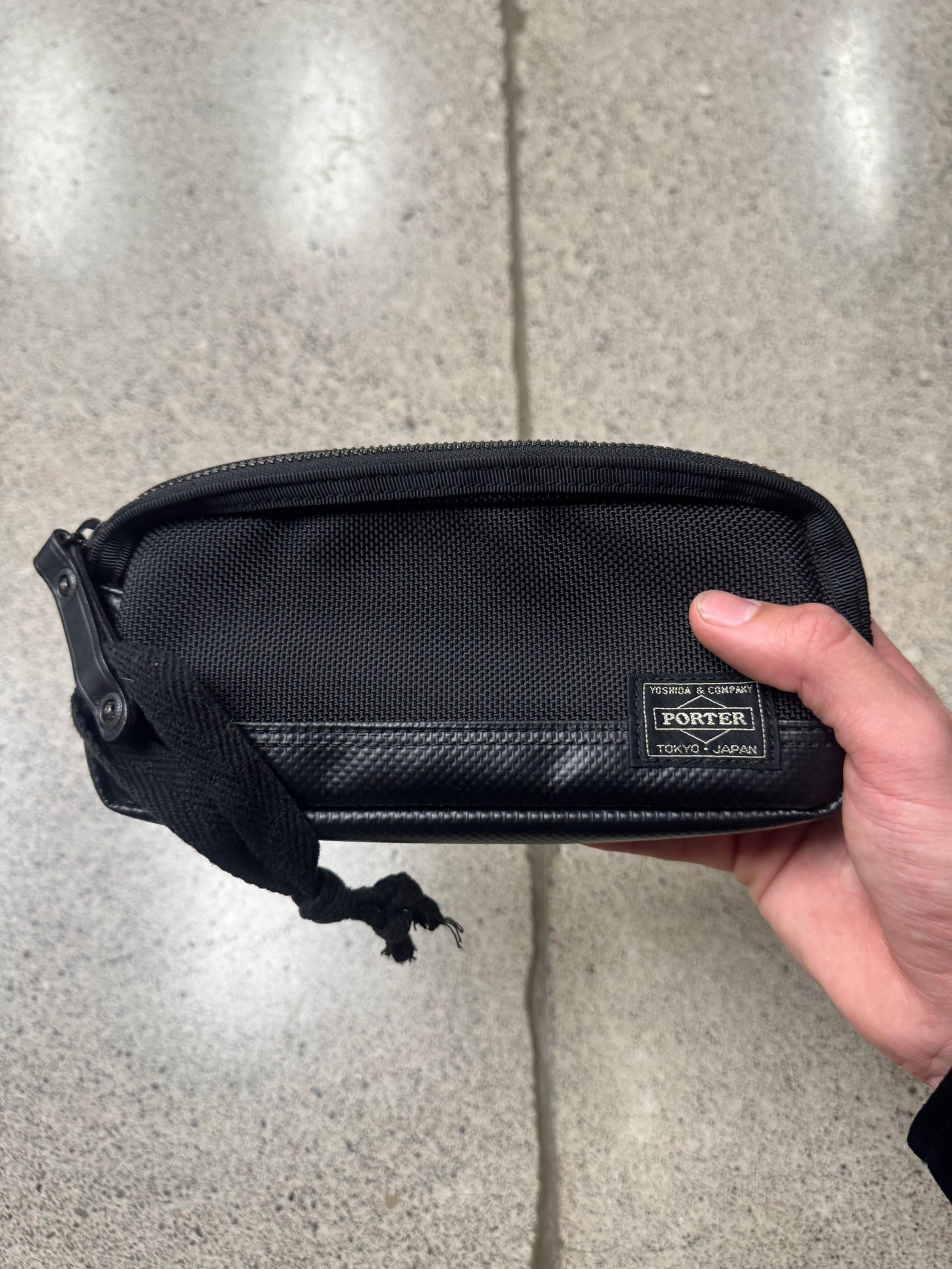 Porter Leather ‘Heat’ Toiletries Travel Bag