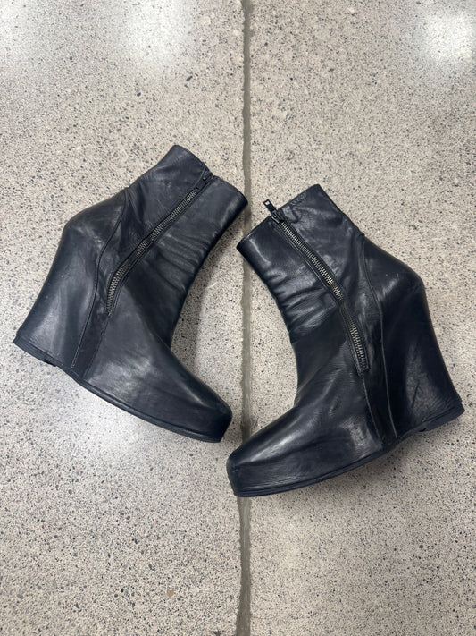 Ann Demeulemeester Leather Wedge Boots