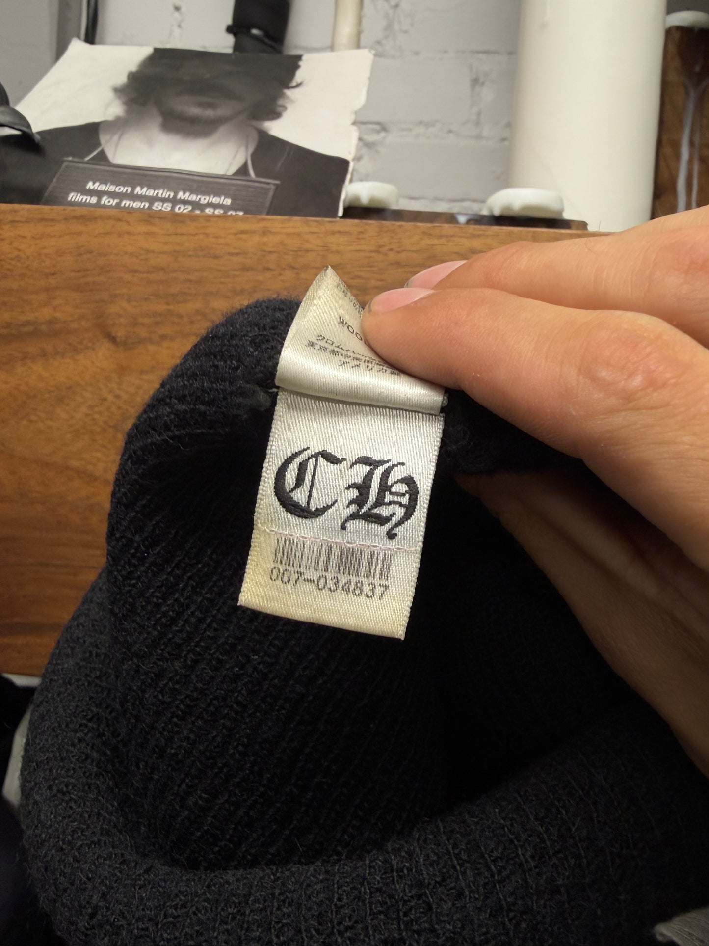 Chrome Hearts ‘Plus Cross’ Ribbed Black Wool Knit Beanie
