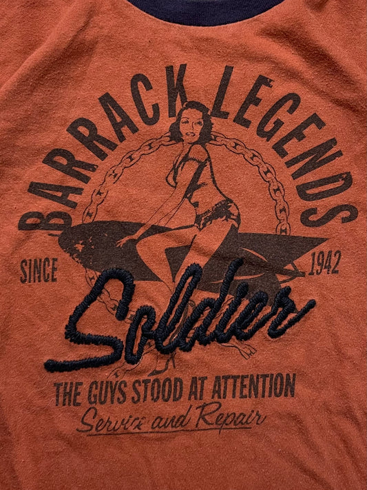 2000s Dolce & Gabbana ‘Barracks Legend’ Pin Up Girl Ringer T-Shirt