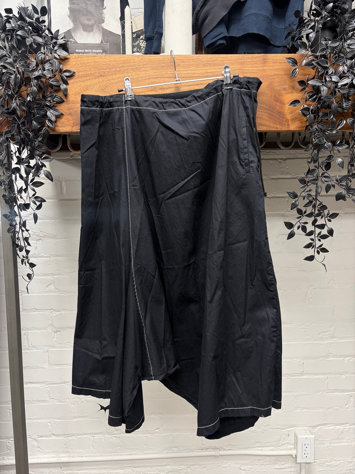 Yohji Yamamoto ‘Y’s’ Contrast Stitch Black Sarousel Shorts