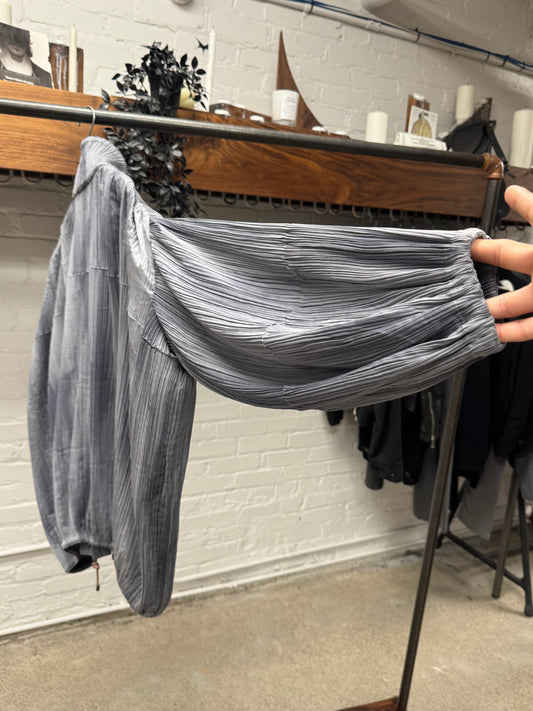 SS1991 Issey Miyake Runway Pleated Grey Windbreaker Jacket