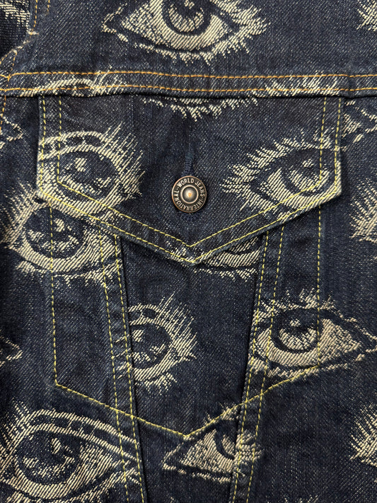Kapital Jacquard Weave ‘Eyeball’ Denim Trucker Jacket