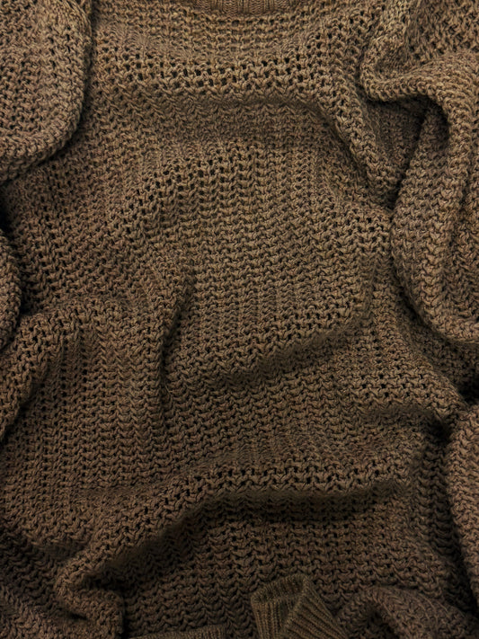 Maison Margiela Heavyweight Brown Chunky Knit Sweater