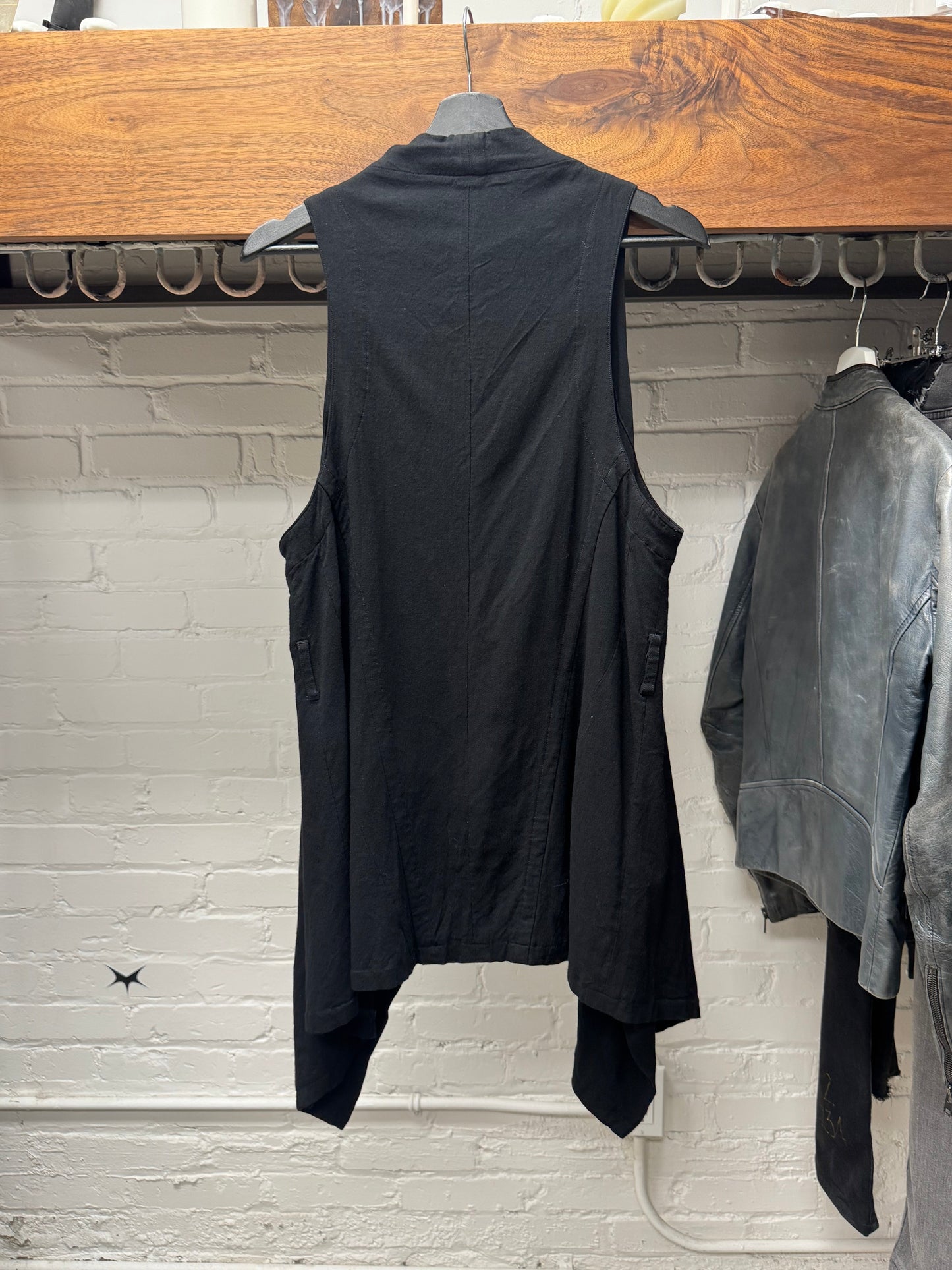 Julius Wizard ‘Caped’ Black Cotton Vest