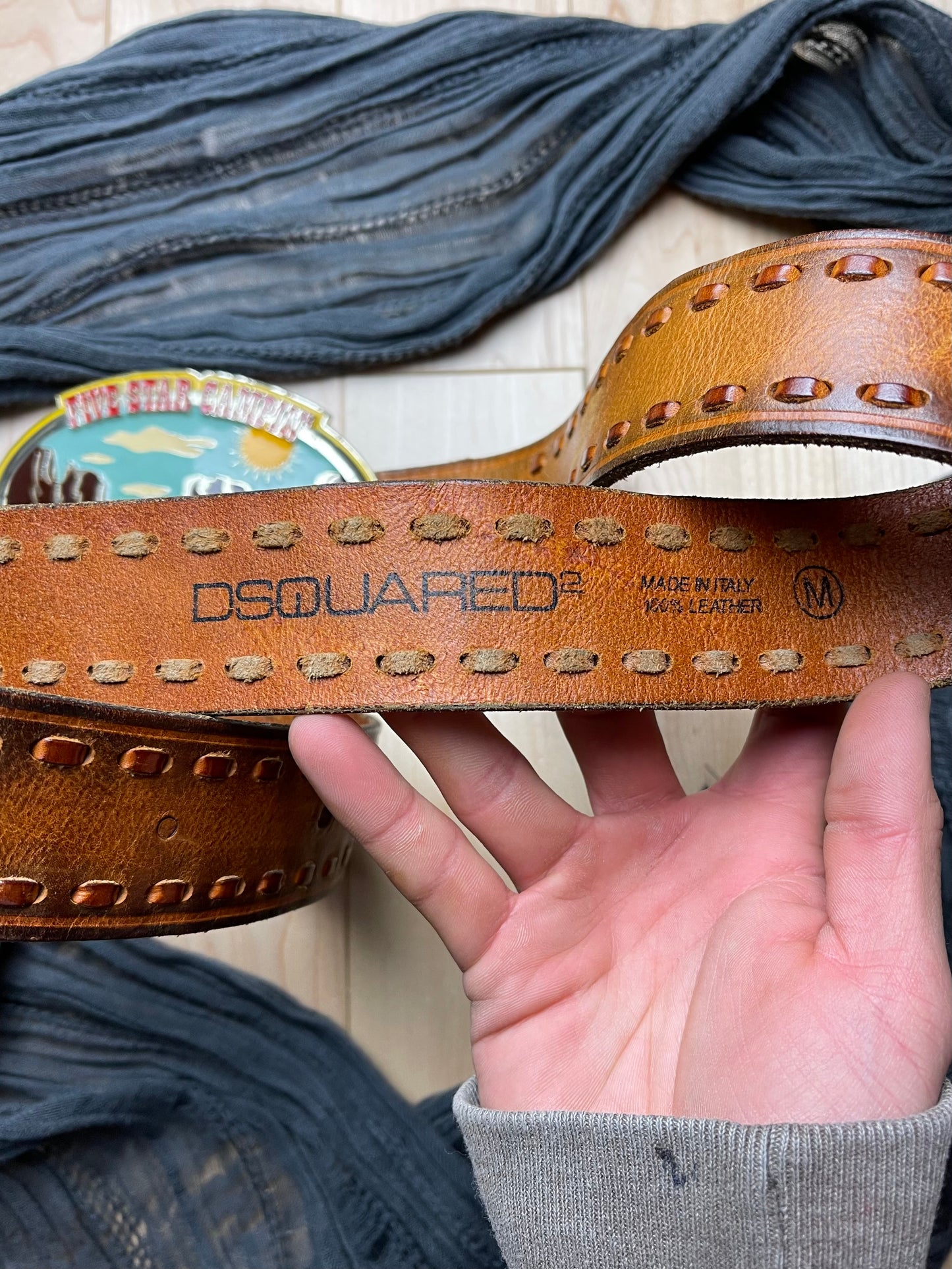 2000s Dsquared2 ‘Five Star Campin’ Western Buckle Belt