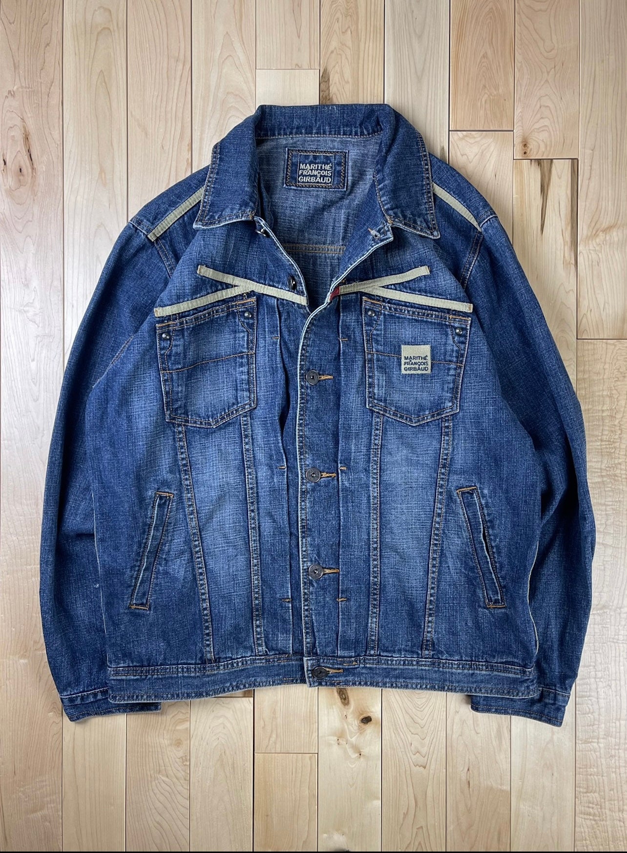 Marithe Francois Girbaud Darted Blue Denim Trucker Jacket – Alex 