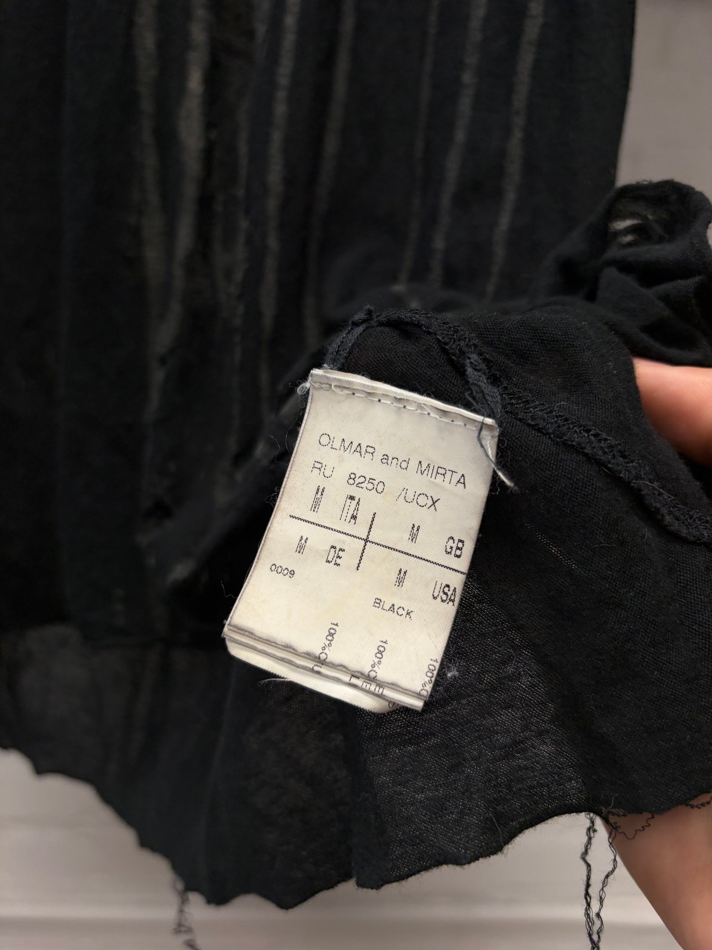 SS2007 Rick Owens ‘Drake’ Bleached Vomit Distressed Black T-Shirt