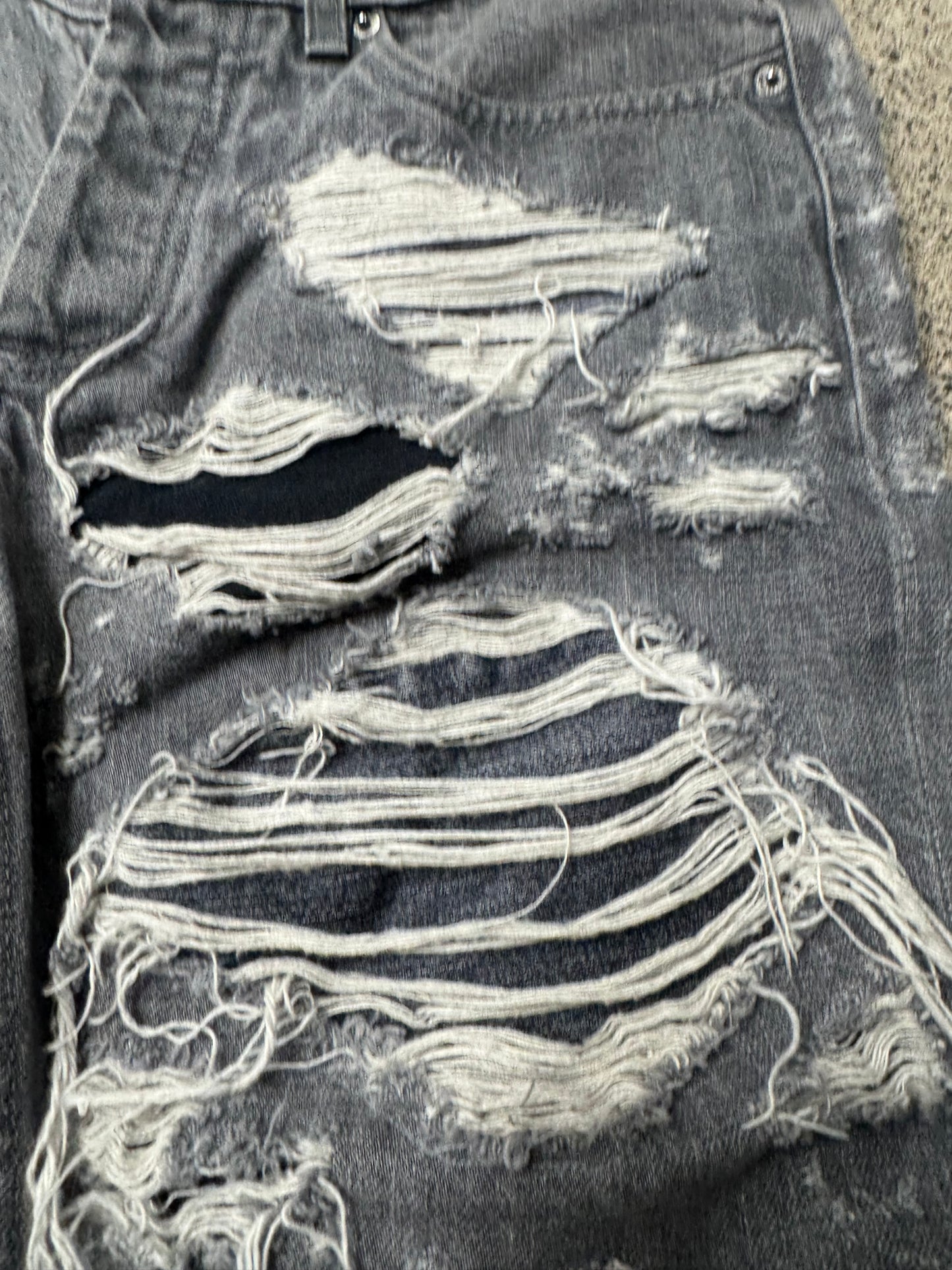 Vintage Helmut Lang Thrash Distressed Blowout Denim
