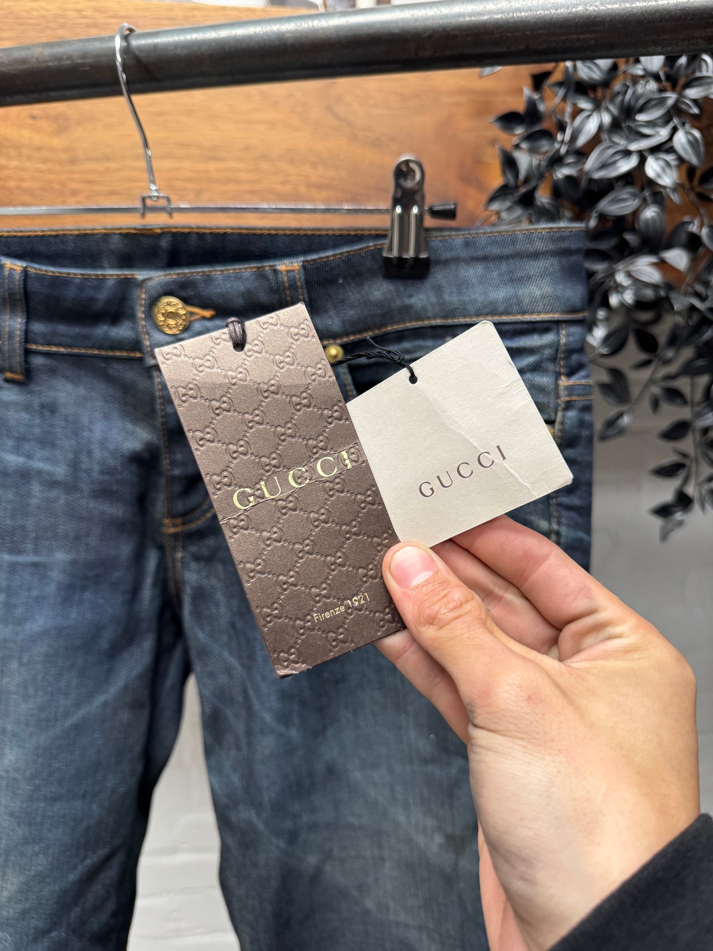 AW2013 Gucci ‘70s Cut’ Raw Blue Denim Flared Cut Jeans