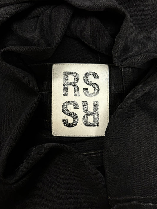 Raf Simons Raw Hem ‘RS’ Slim Cut Back Patch Denim