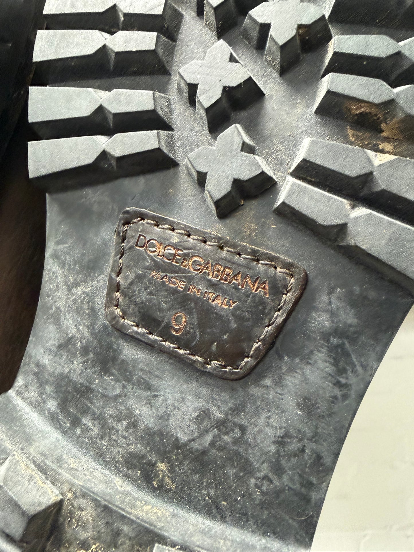 2000s Dolce & Gabbana Mainline Brown ‘Natural Patina’ Calfskin Leather Boots