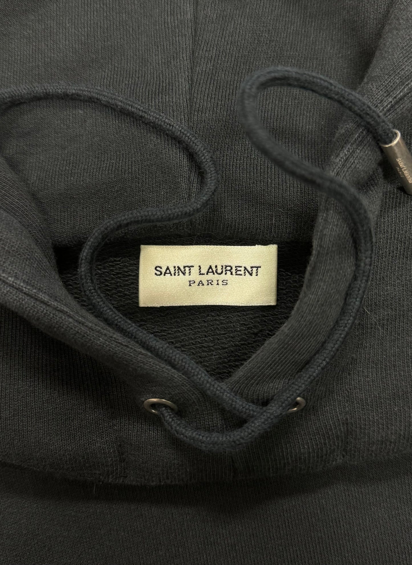 AW2017 Saint Laurent Black Box Logo Hoodie