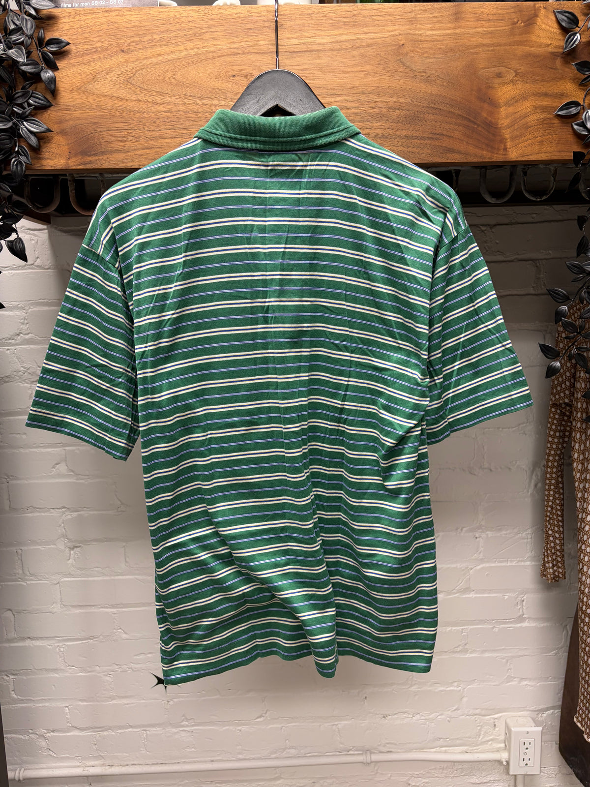 Vintage 1980’s Striped Green ‘GG Embroidered Logo’ Polo