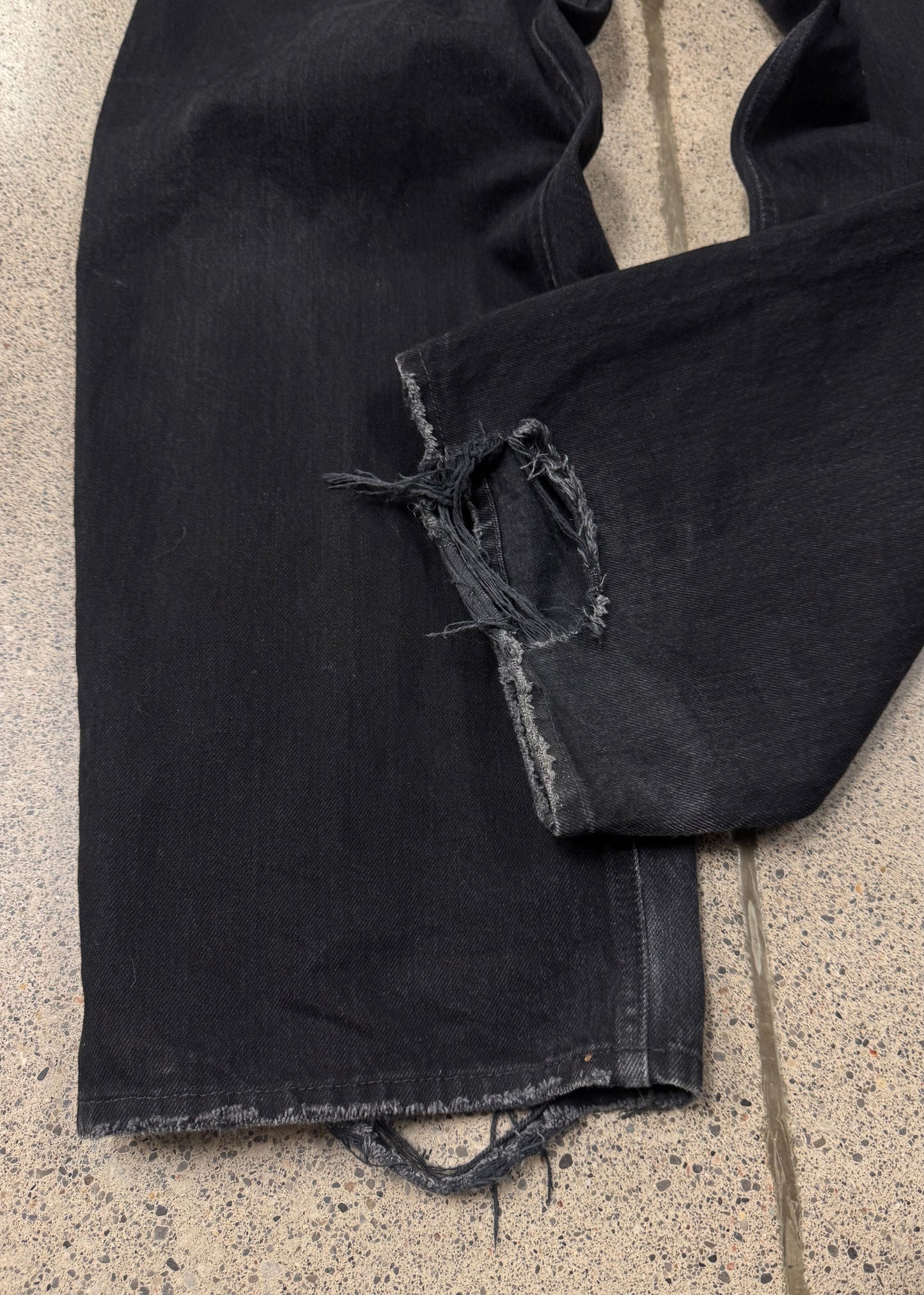 2021 Balenciaga ‘Skater’ Black Wide Leg Denim