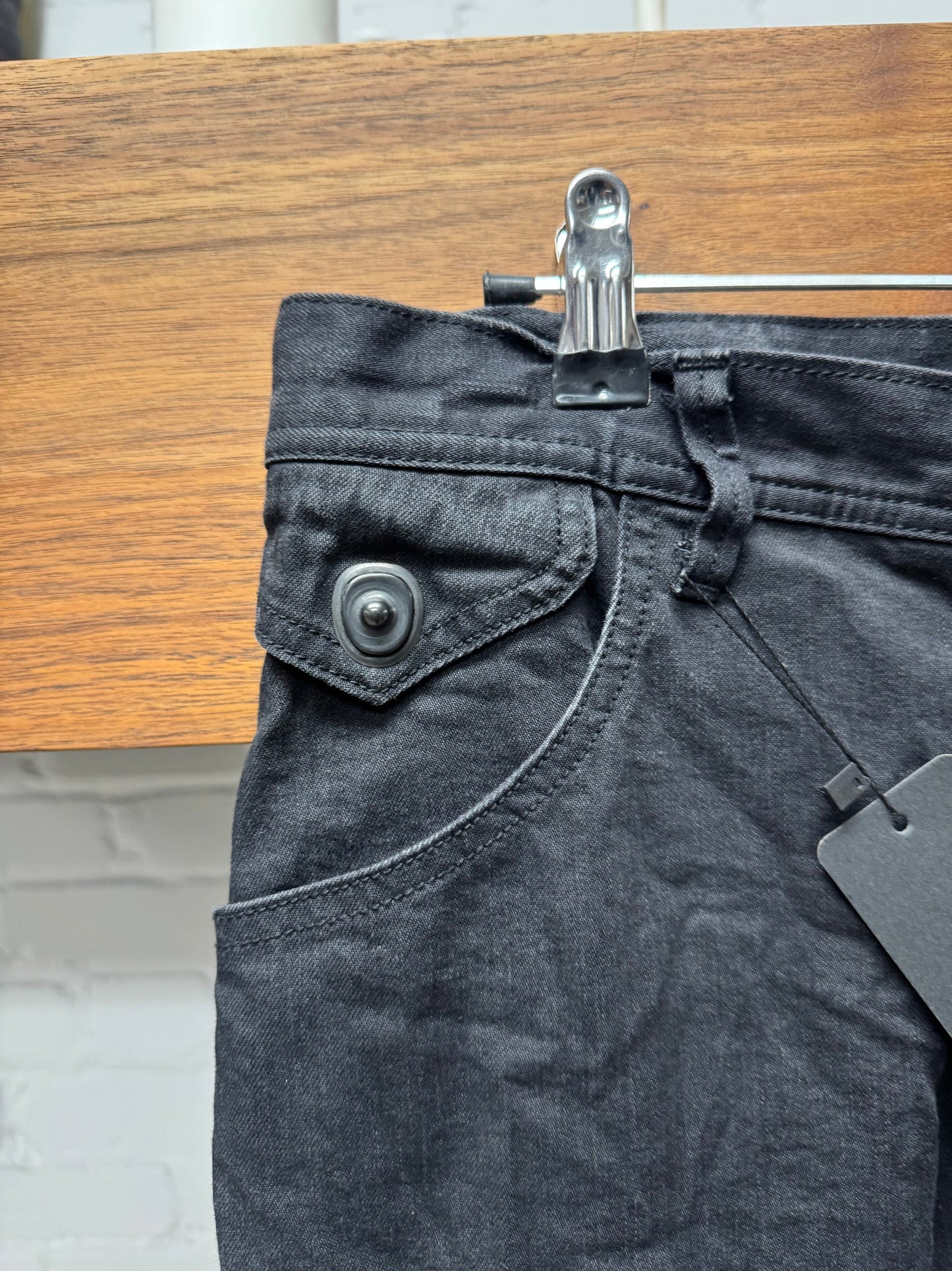 SS2022 Julius ‘9 oz’ Black Distressed Knee Skinny Denim