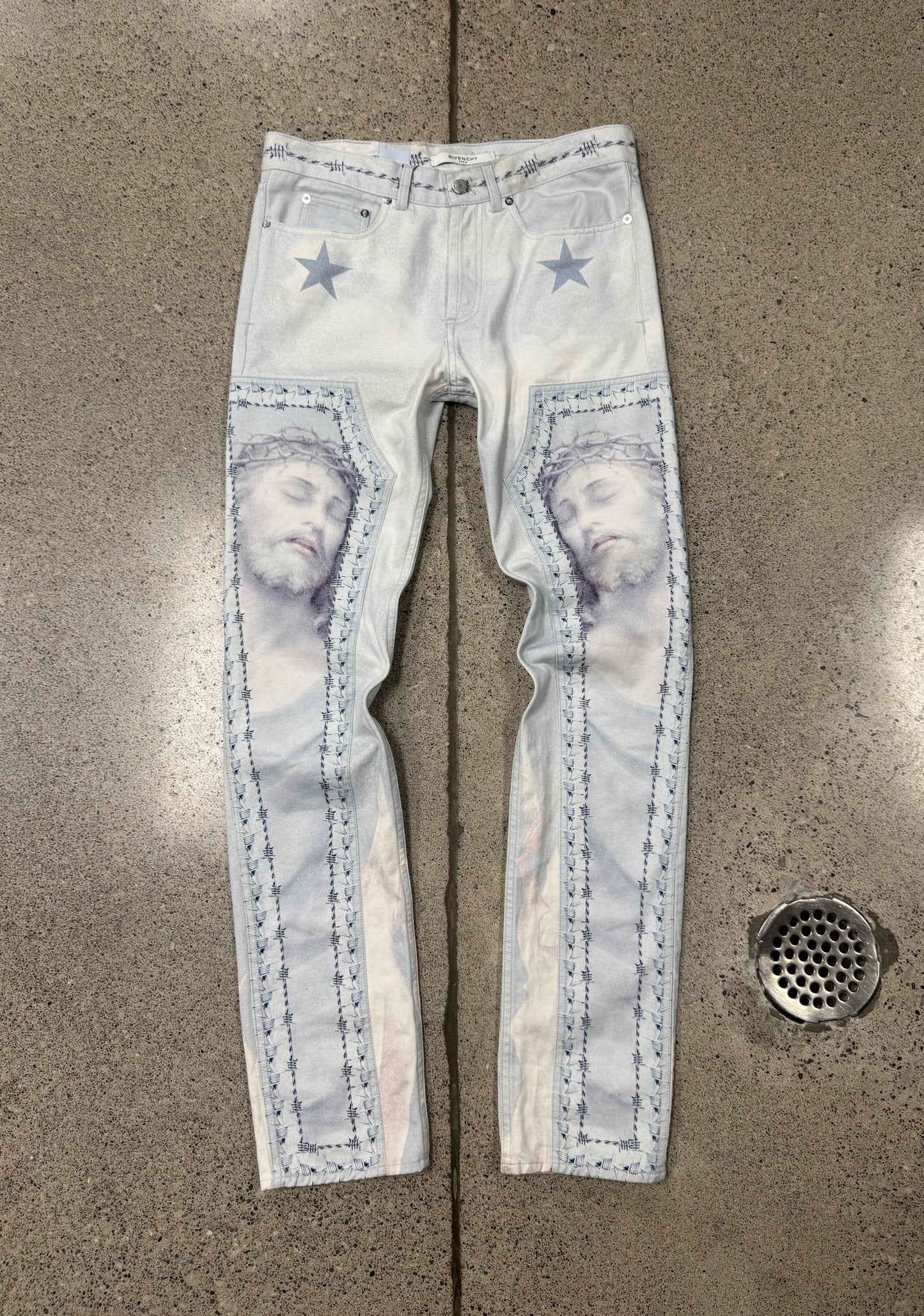 SS2016 Givenchy ‘Jesus in Thorns’ Carpenter Skinny Denim