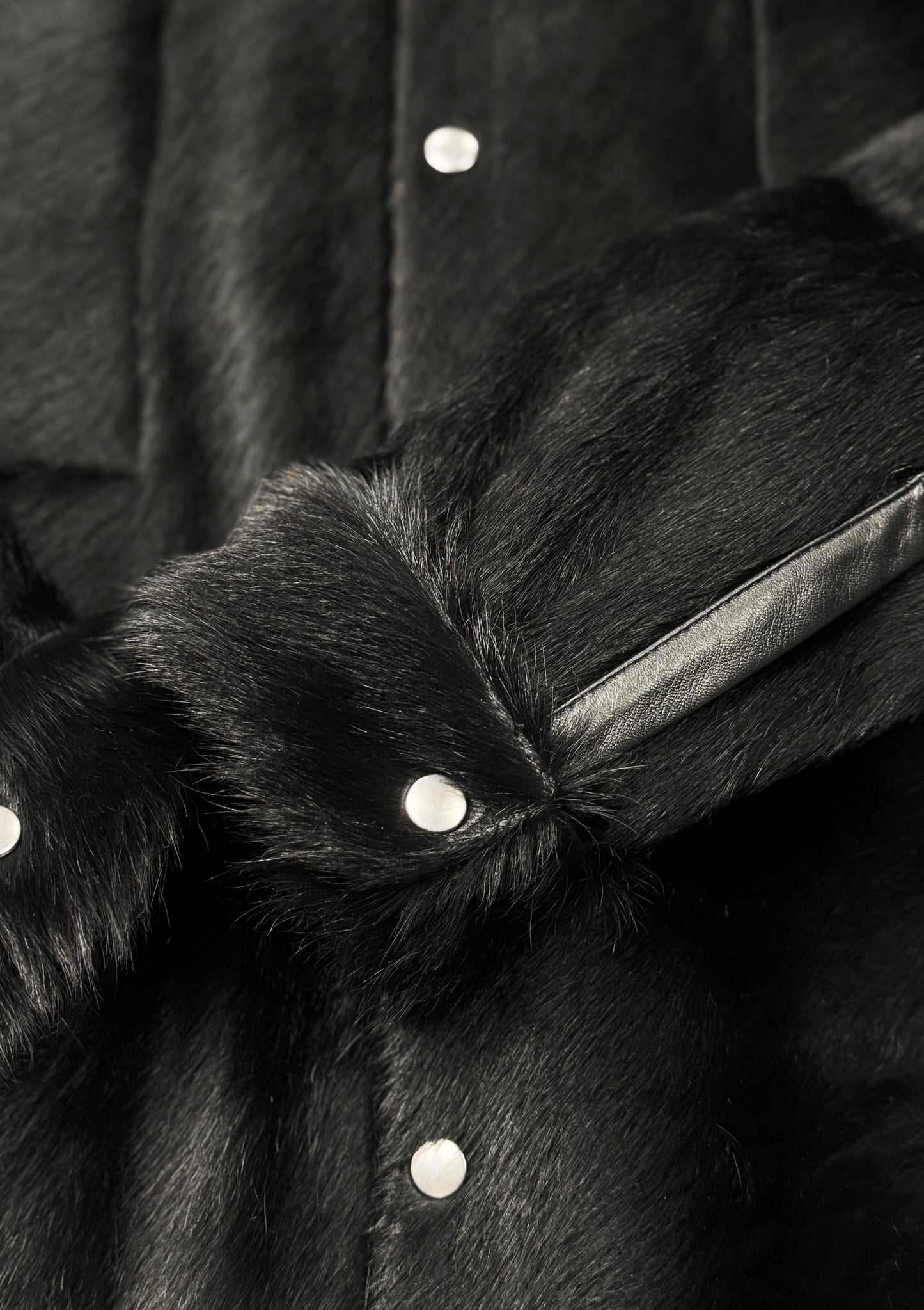 AW2022 Rick Owens ‘Strobe’ Black Pony-Hair Jacket