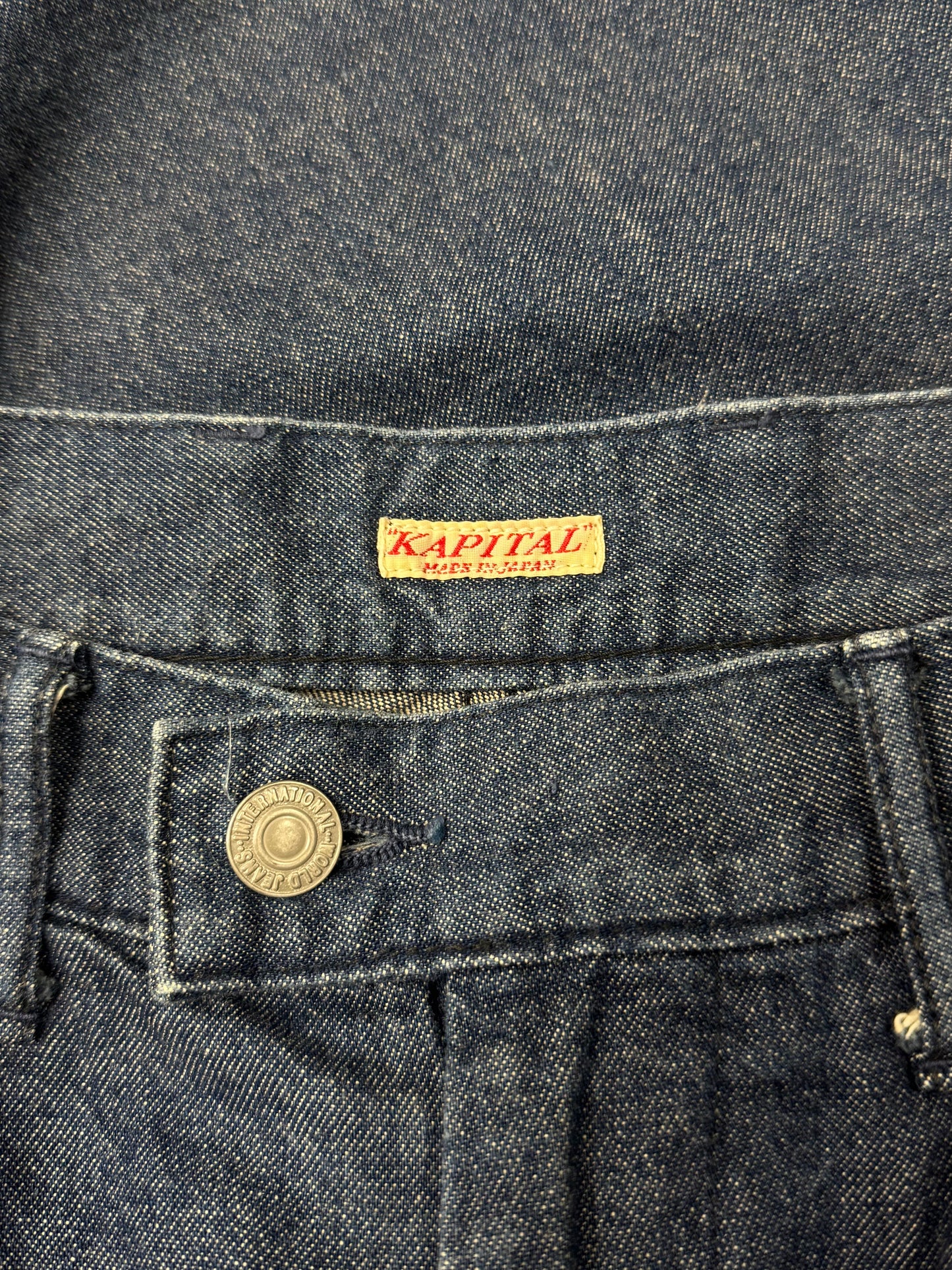 Kapital Side Stripe Blue Denim Shorts