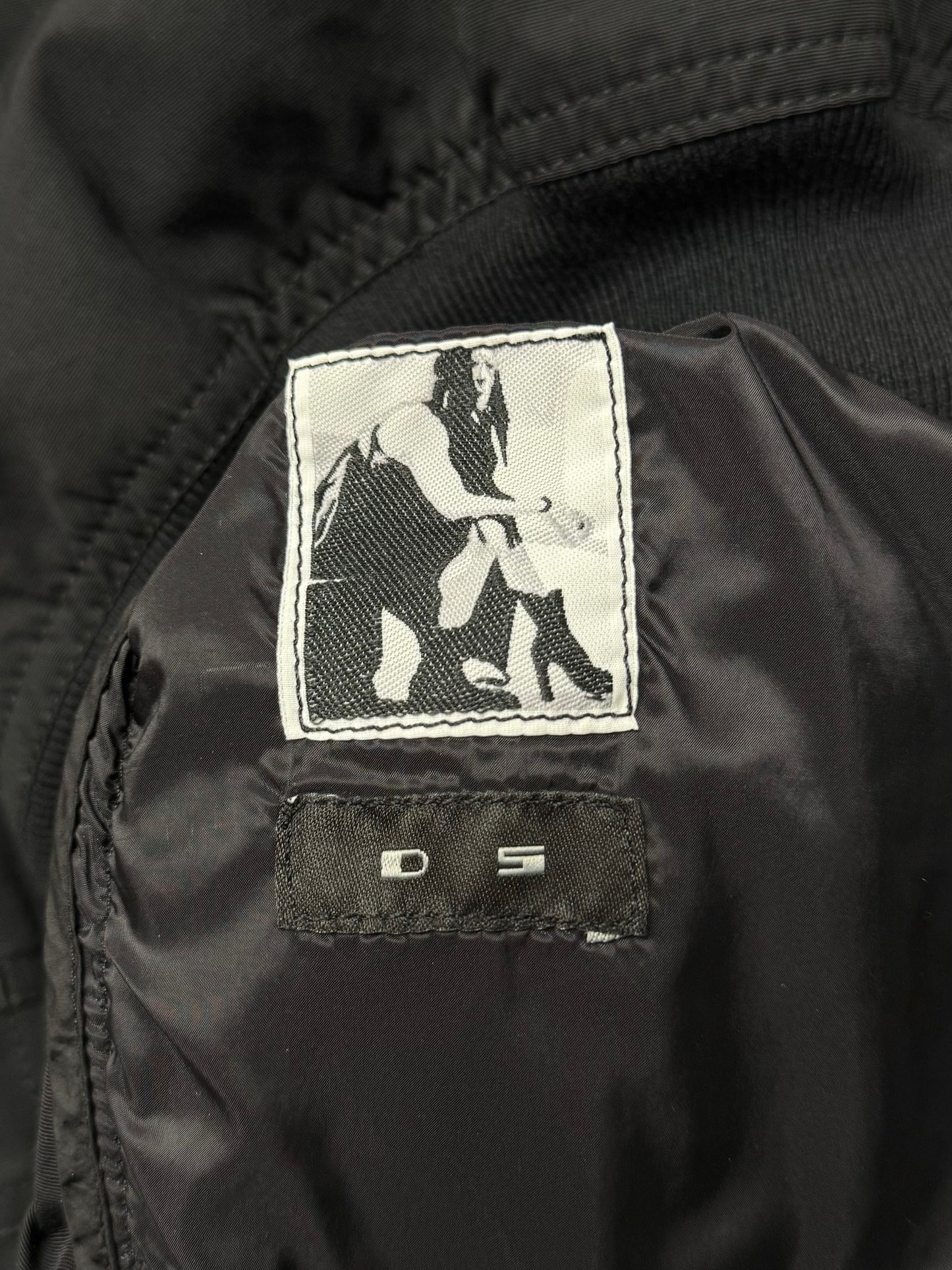 SS2011 Rick Owens ‘Anthem’ Patched Denim Flight Bomber Jacket