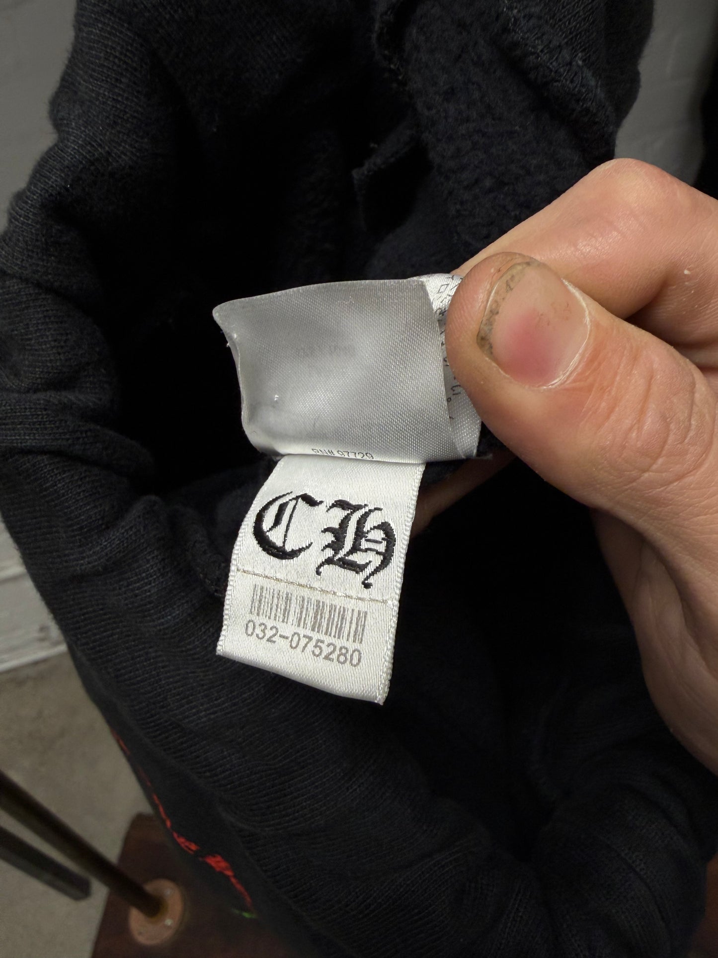 Chrome Hearts ‘Floral Cross’ Gradient Logo Black Drawstring Sweatpants