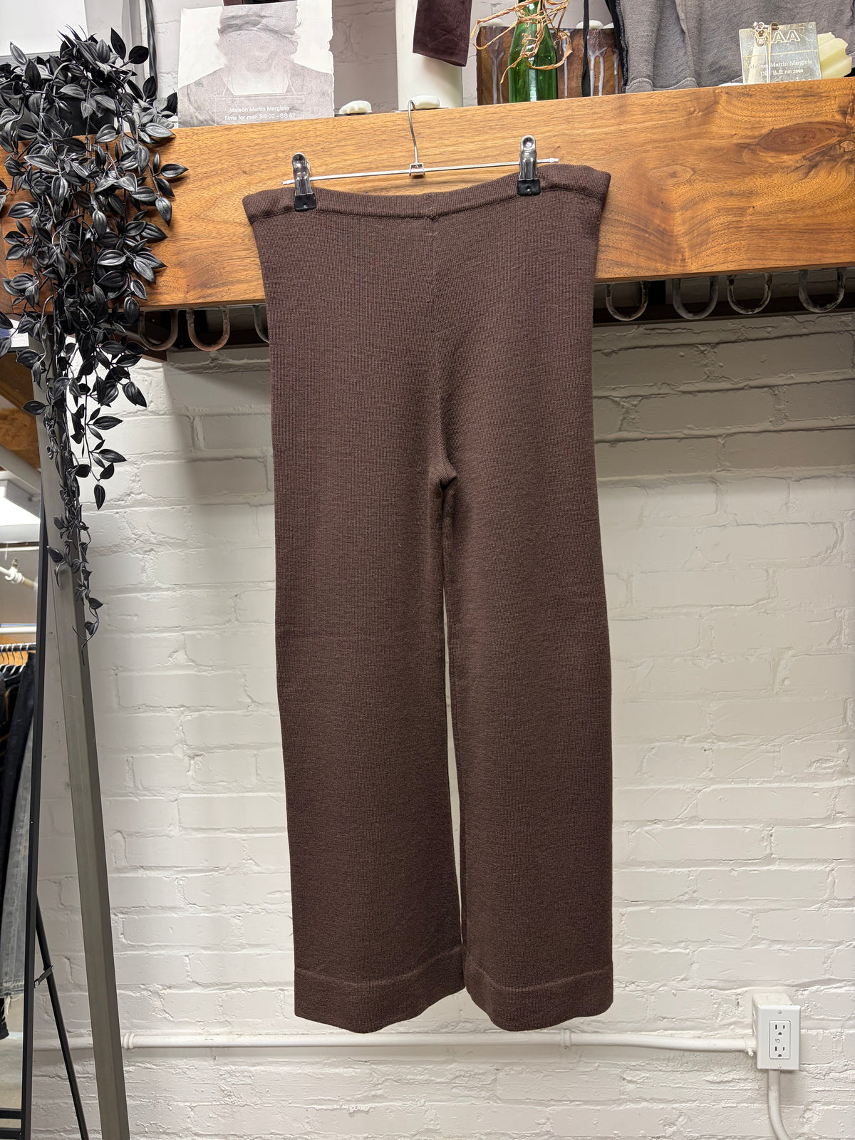 AW1996 Gucci by Tom Ford Brown Wool Knit Low Rise Pants