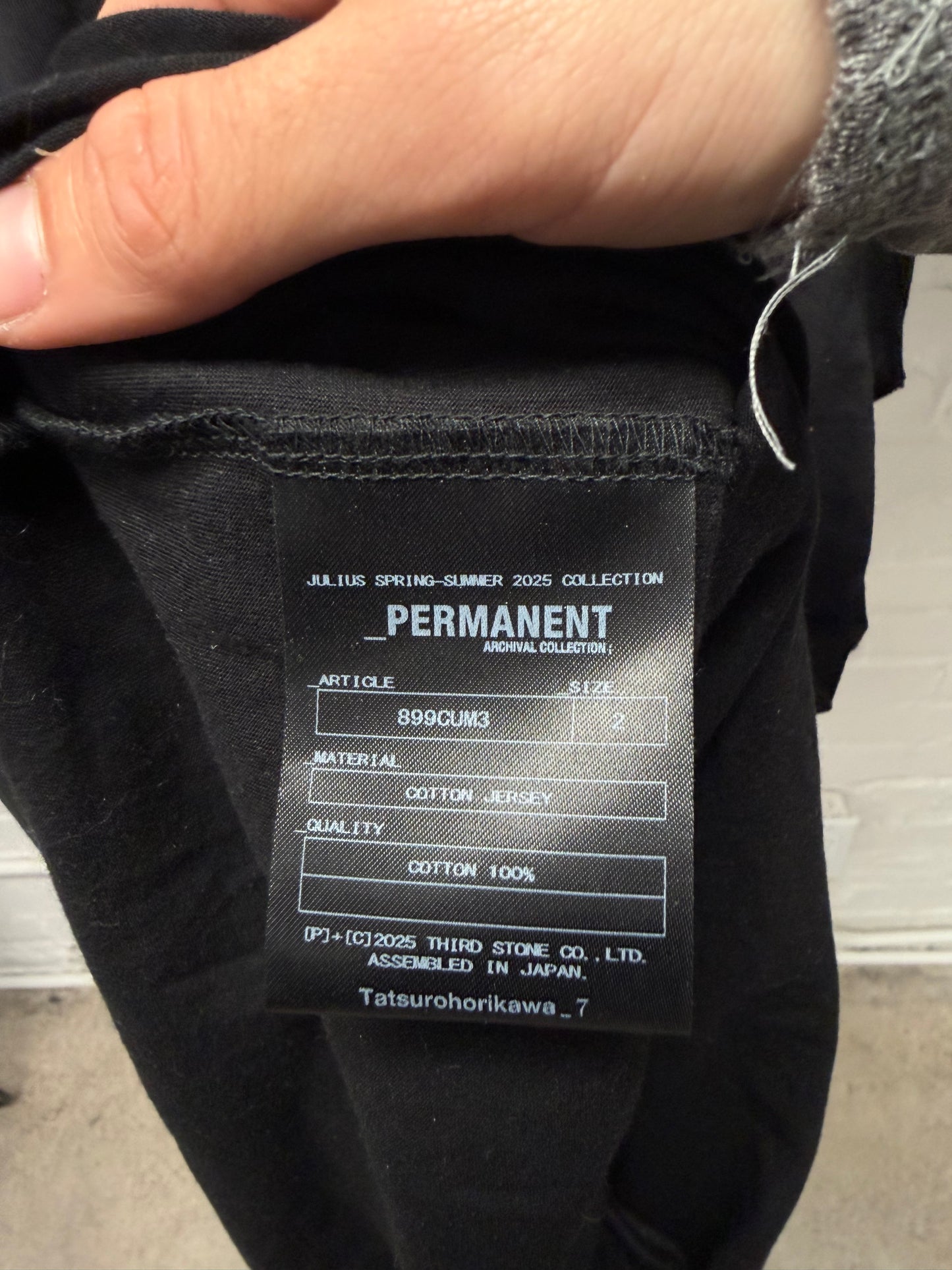 SS2025 Julius Layered Ribbed Black Tank Top/T-Shirt