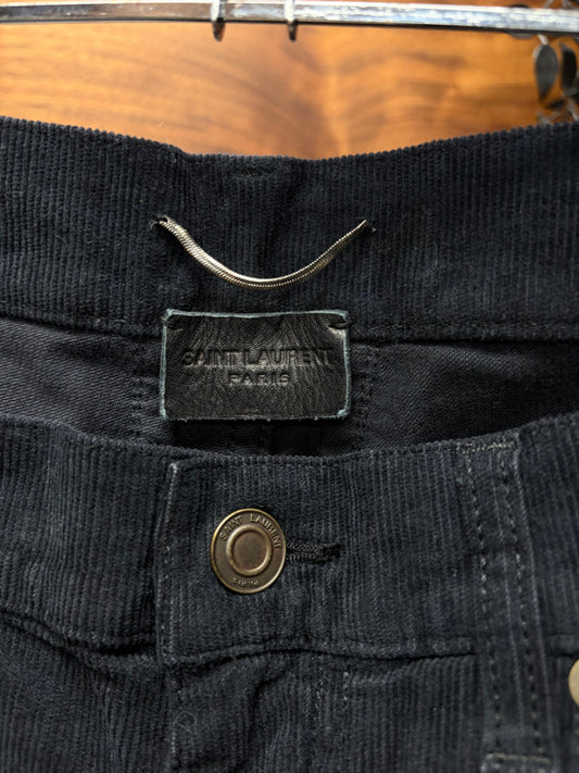2015 Saint Laurent by Hedi Slimane ‘D02’ Black Corduroy Skinny Jeans