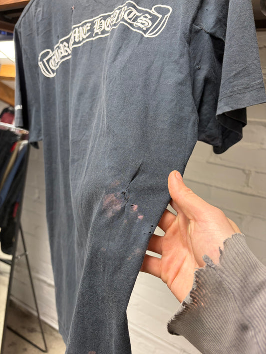 Vintage Chrome Hearts Fuck You ‘Scroll Logo’ Black Graphic T-Shirt