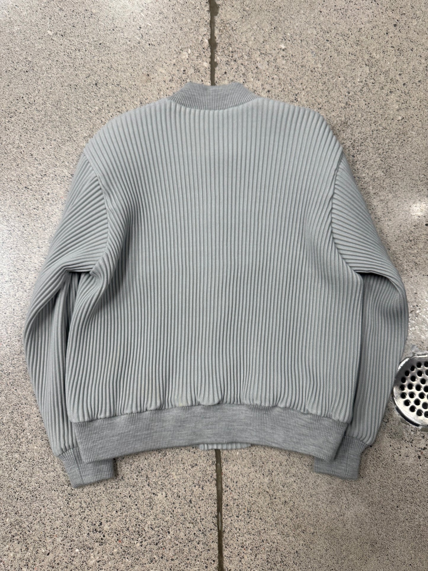 Issey Miyake ‘Homme Plisse’ Pleated Grey Bomber Jacket