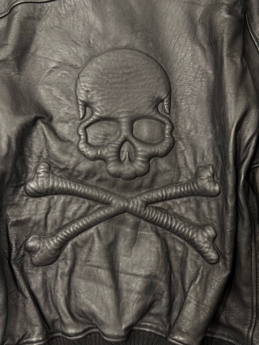 Mastermind Japan Embossed ‘Skull Logo’ Calfskin Leather Jacket