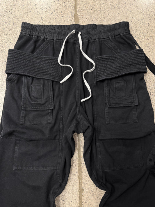 Rick Owens Black ‘Creatch’ Cotton Cargo Pants