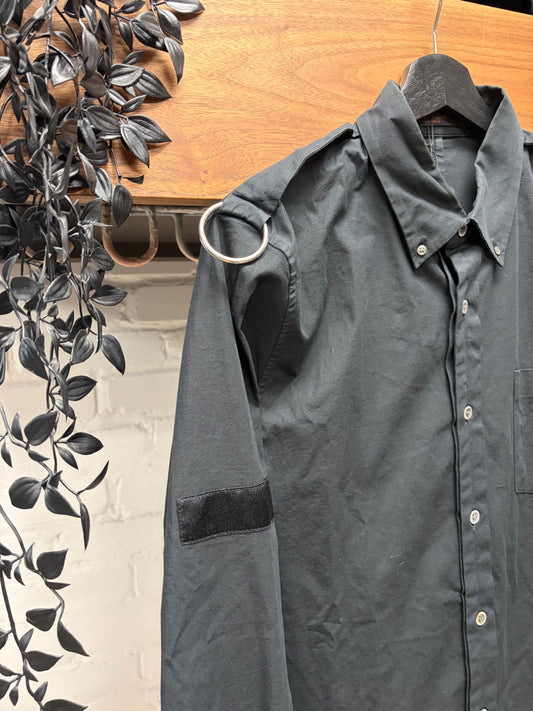 AW2002 Undercover ‘Witches Cell Division’ Black Patchwork ‘D-Ring’ Button Up Shirt