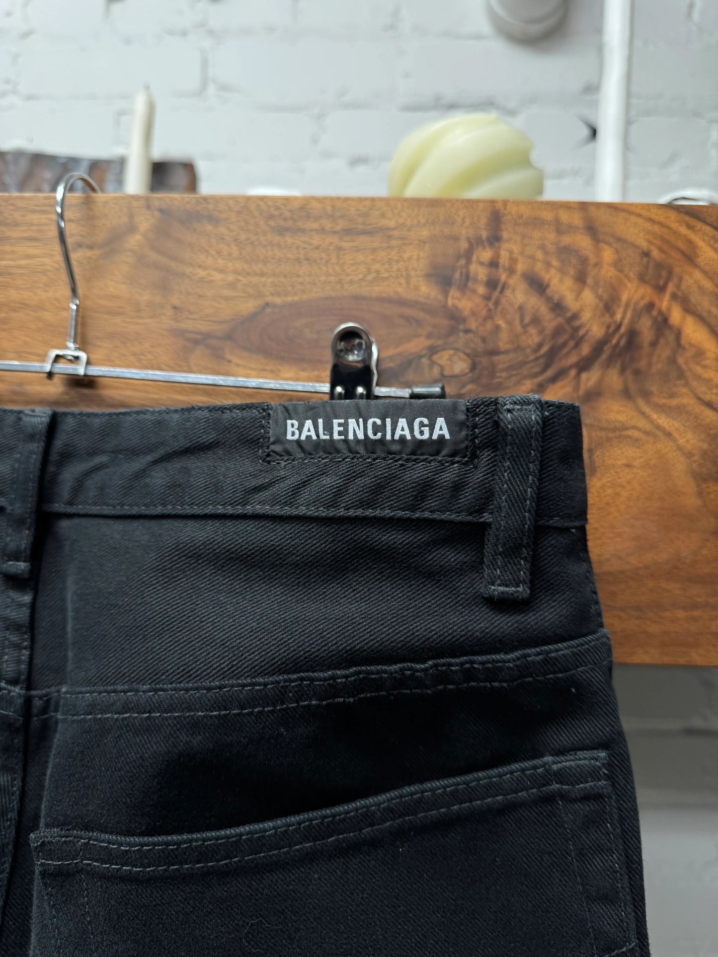 Balenciaga Black Relaxed Bootcut/Flared Leg Denim