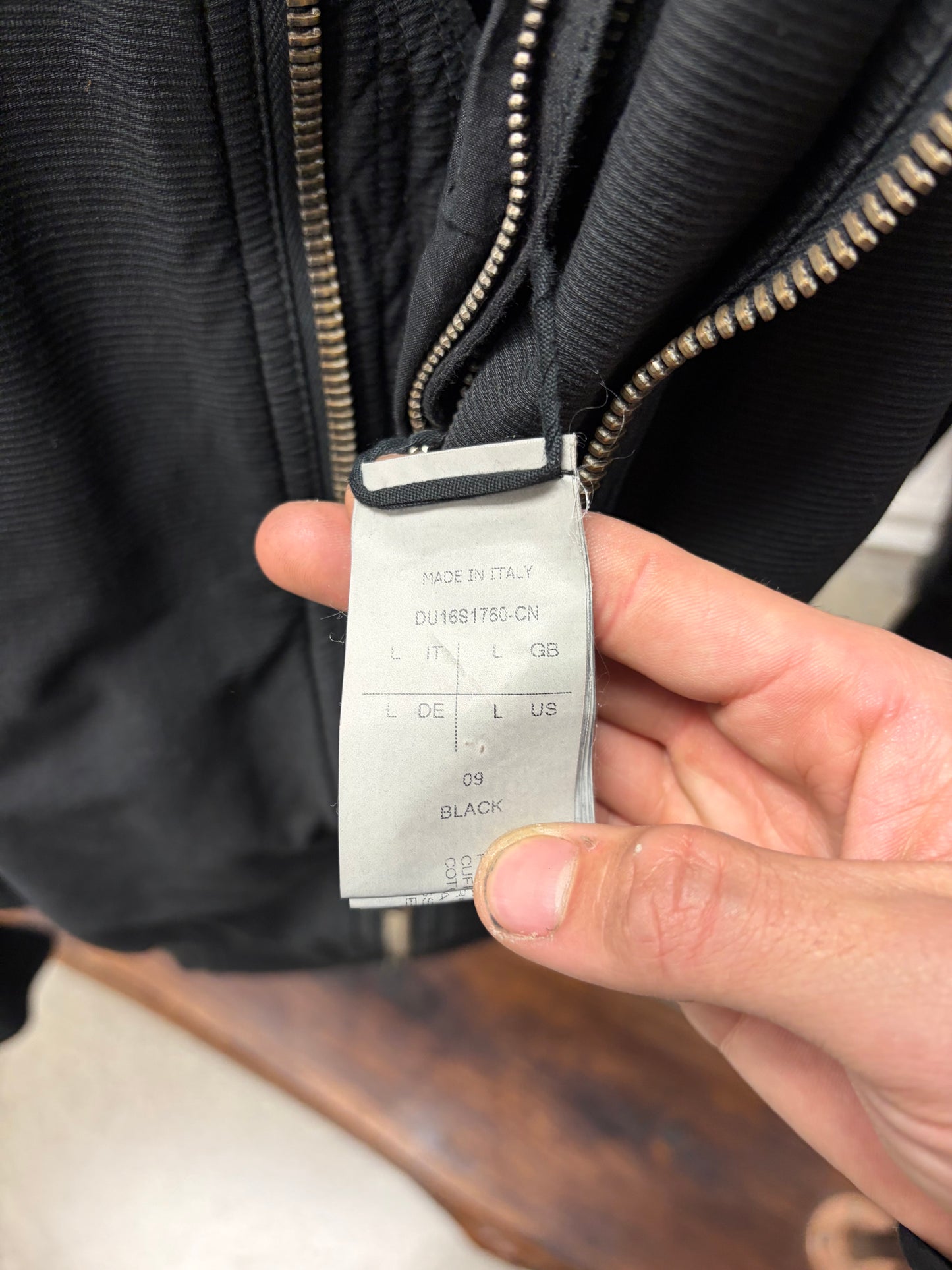 Early 2000s Rick Owens DRKDHDW Black Corduroy MA-1 Bomber Jacket