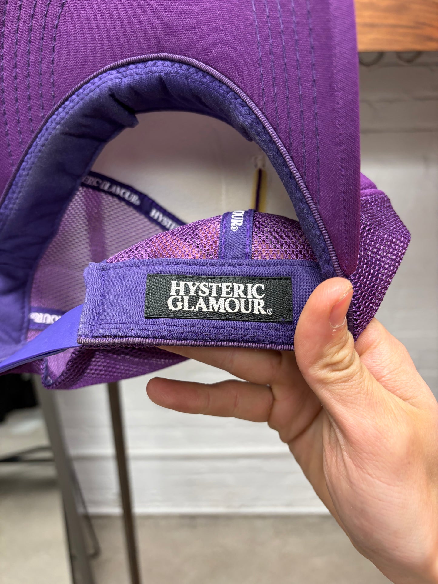 Hysteric Glamour ‘Vixen’ Purple/Yellow Mesh Trucker Hat