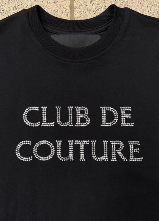 Anonymous Club Rhinestone ‘Club De Couture’ Black Oversized T-Shirt