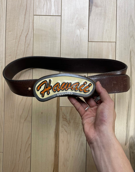 AW2005 Dsquared2 Hawaii Brown Leather Belt